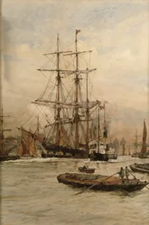 En el Támesis debajo de Greenwich, c.1905